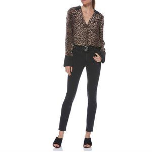 Hoxton Belted Faded Black High Waist Ankle Jeans